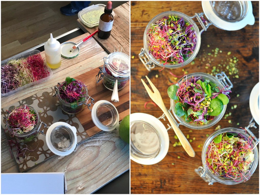 Salads in jars, backstage.
Food & Styling Simona Scarone & Orsola Ciriello Kogan; 
Photo © Rosangela Giannoccaro